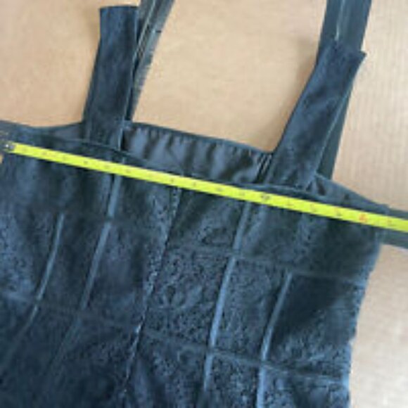 NWT Ann Taylor Black Lace Overlay Corset Look A-Line Dress Women's size 10 - Picture 13 of 16